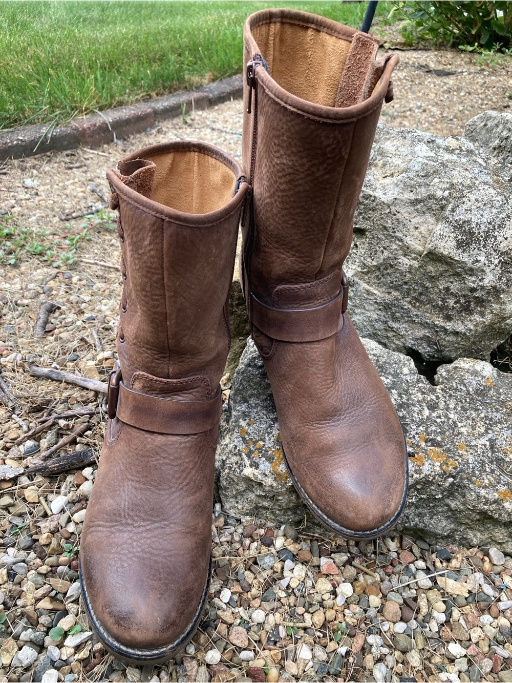 Sofft Size 7.5 Belmont brown leather mid calf moto engineer style boot - Picture 9 of 11